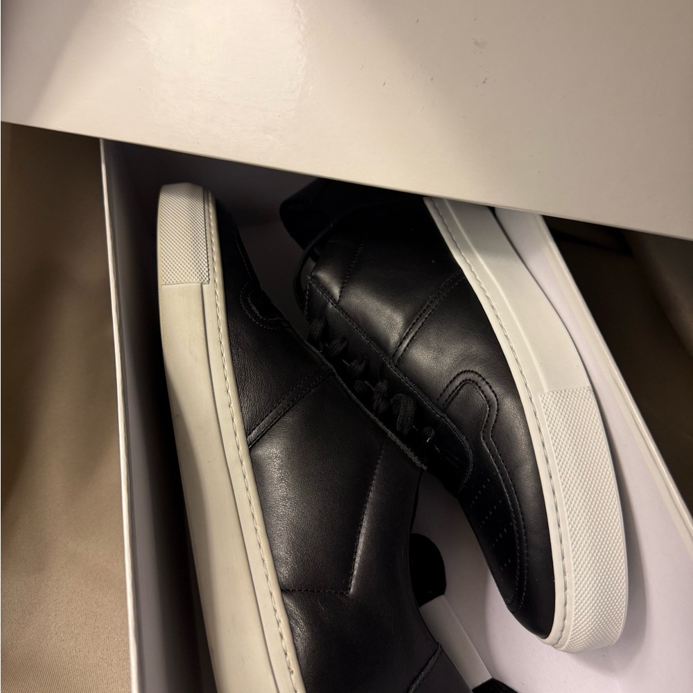 Men's Black Leather Sneakers